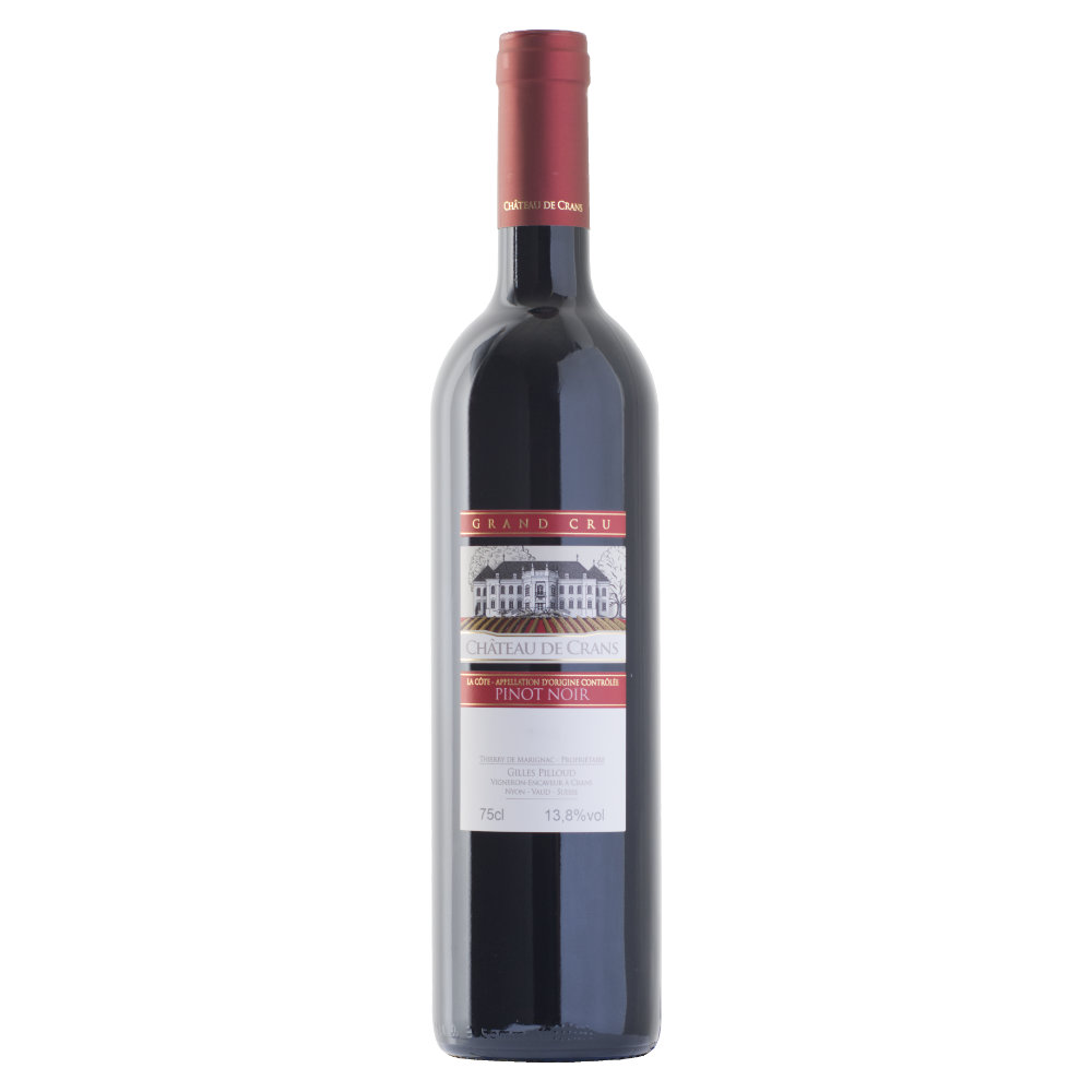 Pinot Noir bio AOC La Côte du Château de Crans, vin rouge suisse en bouteille 75 cl